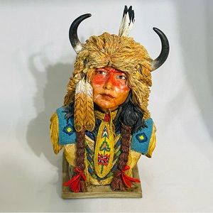 2001 Native American Brave Bust,  Height: 8.0 Width: 5.25 inches Pre-Owned